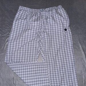 Dallas Cowboys Pajama Pants Men’s 2XL Gray White Plaid Lounge Sleepwear NFL